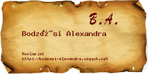Bodzási Alexandra névjegykártya