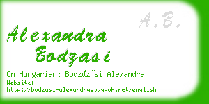 alexandra bodzasi business card